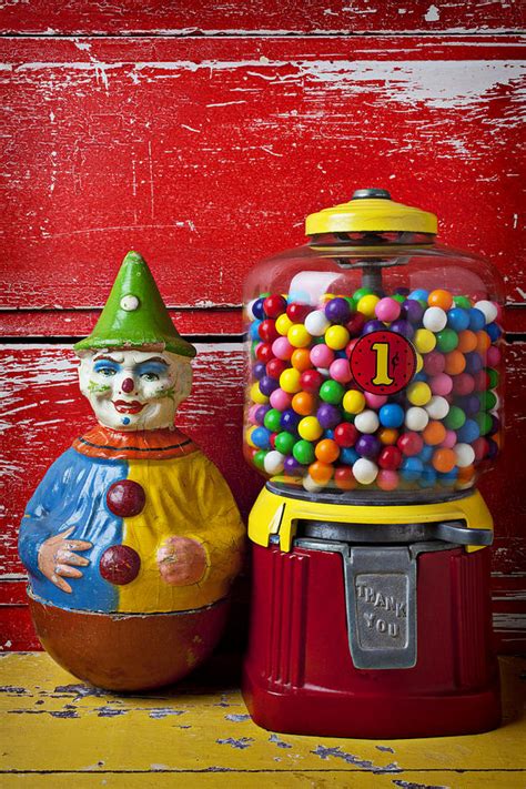 Old Clown Toy And Gum Machine Photograph By Garry Gay Fine Art America