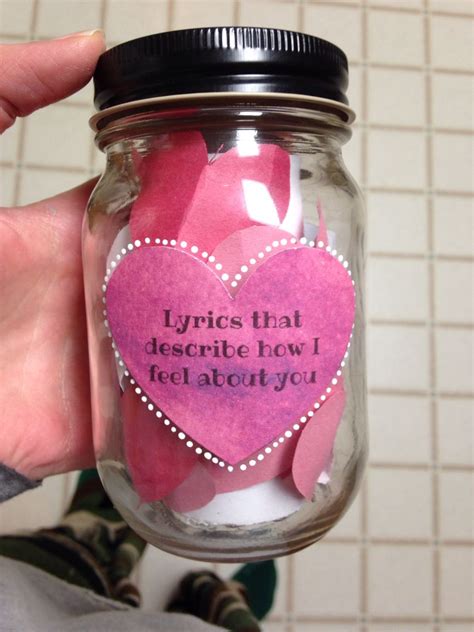 Recreate this diy gift for long distance boyfriend: Lyrics that describe how I feel about you Mason Jar | DIY ...