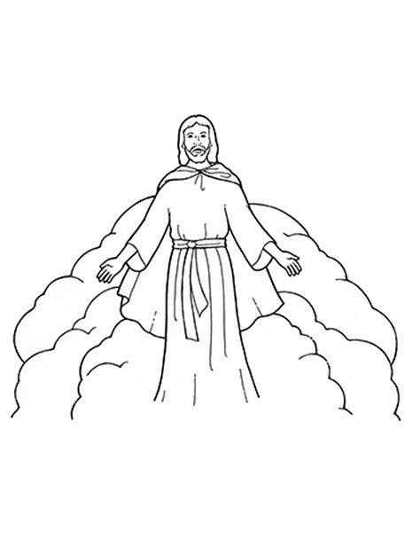 Printable palm sunday coloring page. An illustration of Jesus Christ during the Second Coming ...