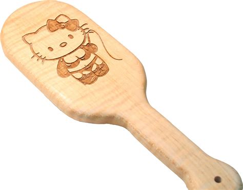 Kinky Kitty Engraved Bdsm Spanking Paddle In Maple Fetish