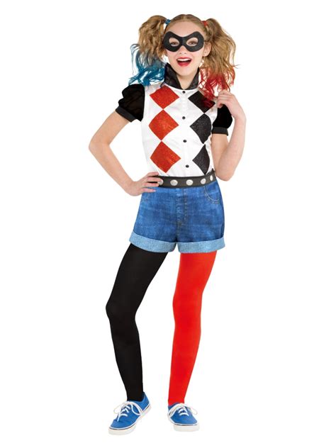 Child Harley Quinn Suicide Squad Fancy Dress Dc Harlequin Costume Girls
