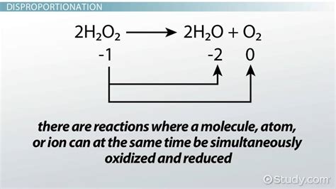 Put more simply, these reactions are those sets of chemical equations in which the oxidation number of the atoms involved in the chemical reaction changes when the. Disproportionation: Definition & Examples - Video & Lesson ...