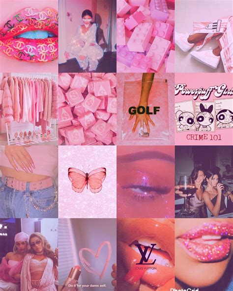80 Pcs Pink Aesthetic Collage Kit Etsy Wall Collage Decor Bedroom