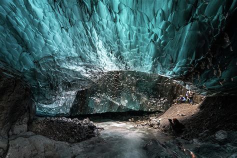 Beneath The Vatnajokull Glacier Inside An Ice Cave Photograph By Travel