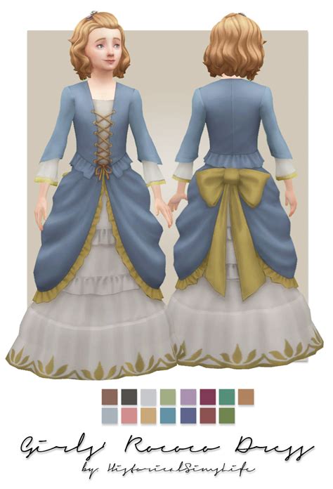 Ts4 Girls Rococo Dress History Lovers Sims Blog