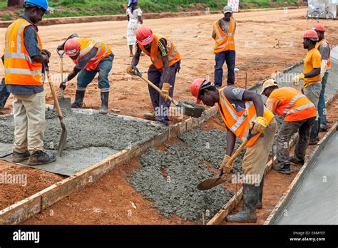 Road Construction Near Accra Ghana Africa Stock Photo Alamy