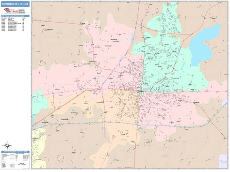 Springfield Illinois Wall Map Color Cast Style By Marketmaps Mapsales