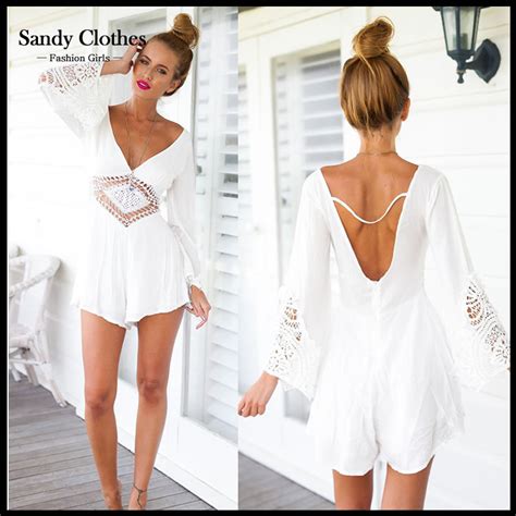 White Rompers Womens Jumpsuit 2015 New Arrival Hot Summer Style Sexy