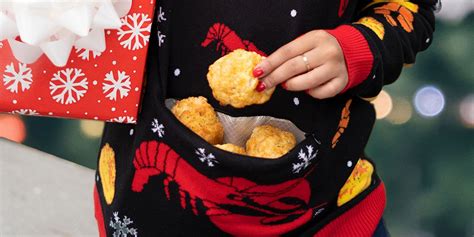 Red Lobsters Ugly Holiday Sweater Has An Insulated Pocket To Keep Your Cheddar Bay Biscuits Warm