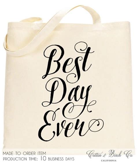 Wedding Tote Bag Best Day Ever Tote Wedding Welcome Bag
