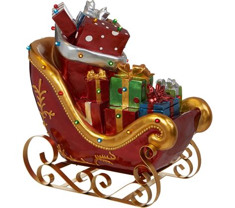 kringle express indoor outdoor lit oversized santa s sleigh with presents — trineo
