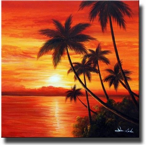 Classic Sunrise In 2019 Easy Canvas Painting Beach Canvas Art Beach