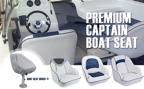 Amazon NORTHCAPTAIN P Pontoon Boat Seat Captain Bucket Seat With Boat Seat Cover White
