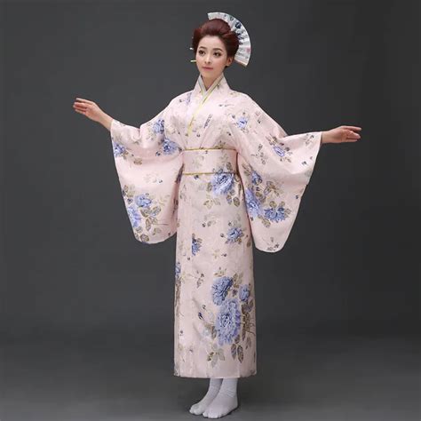 Japanese Traditional Dress Long Sleeve Female Japanese Kimono Women Yukata Party Cosplay Costume