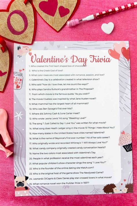 Free Printable Valentines Day Trivia In 2021 Valentines Day Trivia