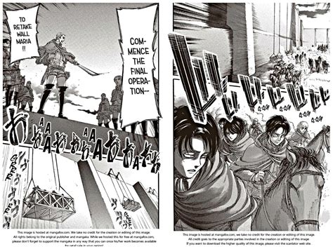 It is set in a fantasy world where humanity lives within territories surrounded by three enormous walls that protect them from. Attack on Titan Manga Chapter 72 English Version Release: Th