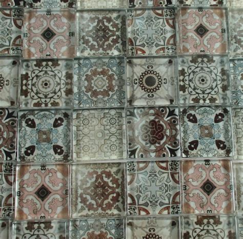 Glass Mosaic Tiles Vintage Moroccan Tan Grey Mixed Designs Etsy