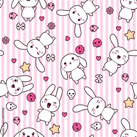 Seamless Pattern With Doodle Vector Kawaii Illustration Stock Image