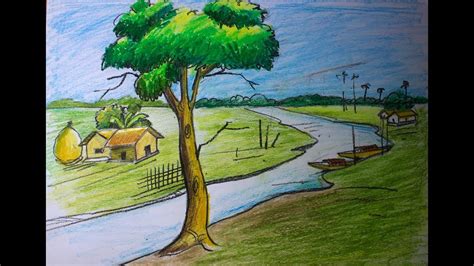 All you have to do is to browse on the user friendly steps of the art tutorial how to draw a japanese landscape. How to draw landscape scenery of beautiful village step by step for kids /easy - YouTube