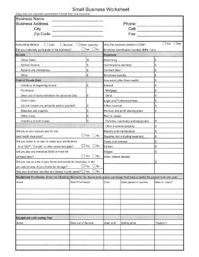 small business worksheet samples  ms word ms excel pages