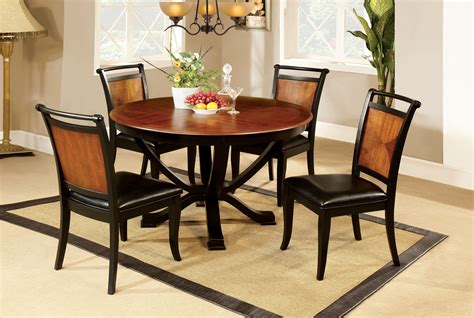 Furniture Of America Loritha 5 Piece Two Tone Round Dining Set Home