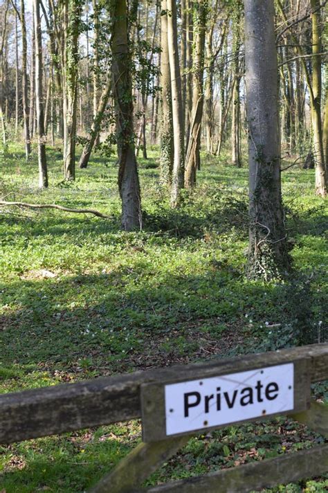 Private Sign On Gate In Woodland Setting Stock Image Image Of