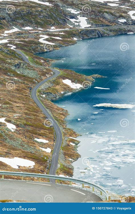 Djupvatnet Lake And Road To Dalsnibba Mountain Norway Stock Image