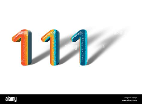 3d Number 111 One Hundred Eleven Lively Colours Stock Photo Alamy