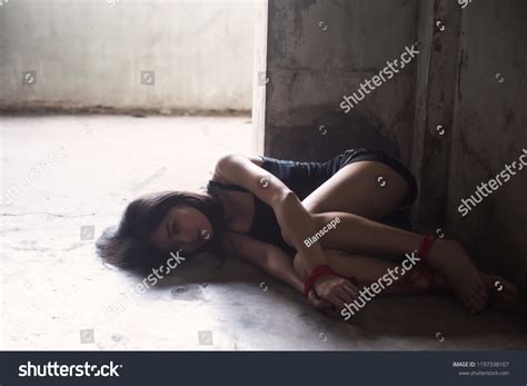 Stressed Asian Woman Victim Abandoned House Stock Photo Shutterstock