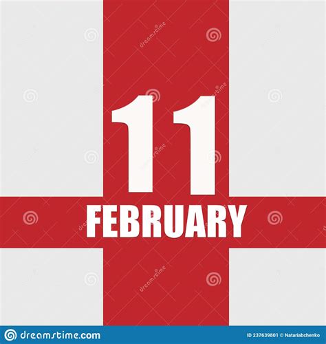 February 11 11th Day Of Month Calendar Datewhite Numbers And Text On