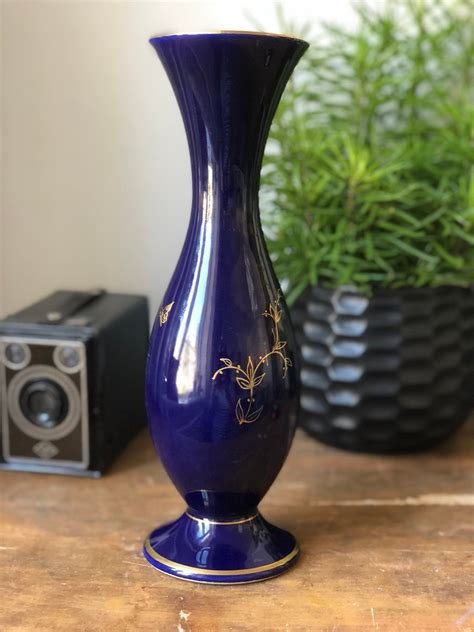 German Cobalt Blue And Gold Vase Excellent Condition Chinoiserie Wgp