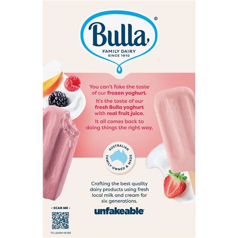 Bulla Frozen Yoghurt Strawberry Mango And Wildberry 8 Pack Woolworths