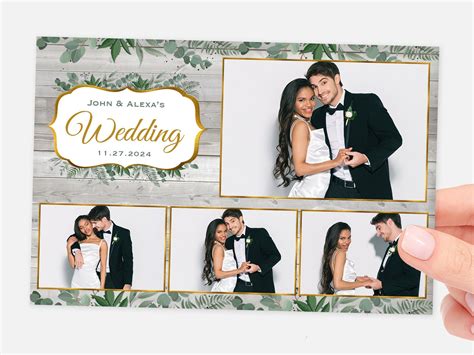 Wedding Photo Booth Template 4x6 Greenery Eucalyptus Etsy In 2022