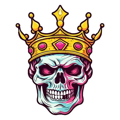 Skull Wearing Crown Logo Skull King Sticker Pastel Cute Colors