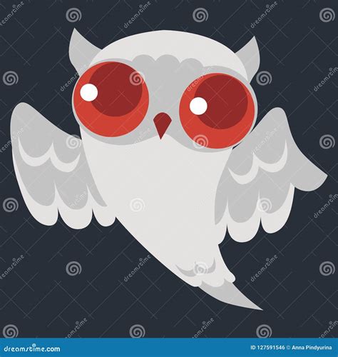 White Halloween Ghost Owl Poster Stock Vector Illustration Of Fear