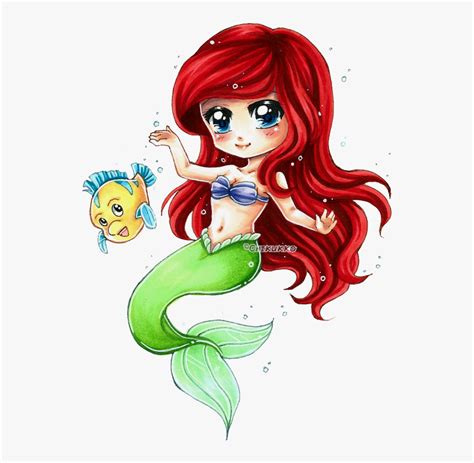 Cute Kawaii Chibi Flounder Disney Mermaid Mermaids