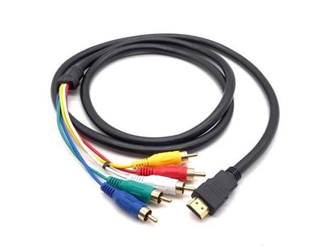 5ft Hdmi Male To 5 Rca Rgb Audio Video Av Component Convert Cable Gold Plated 7bd3