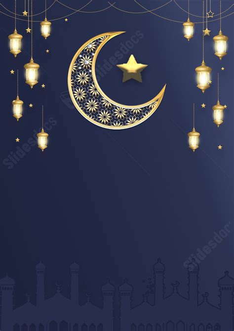 Textured Moon Lamp For Ramadan Page Border Background Word Template And