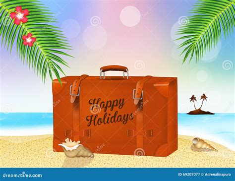 Happy Holidays Stock Illustration Illustration Of Sand 69207077