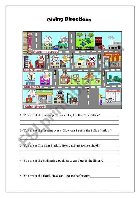 Giving Directions Worksheet In 2020 Directions Worksheets Give