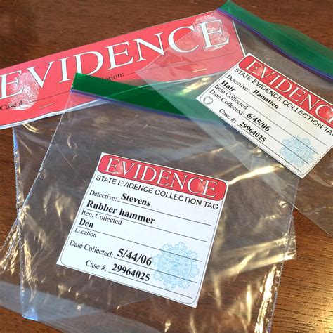 Evidence Labels Set Crime Themed Forensic Labels And Evidence Etsy