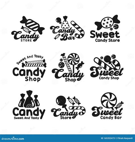 Candy Shop Sweet And Tasty Logos Stock Vector Illustration Of Corn