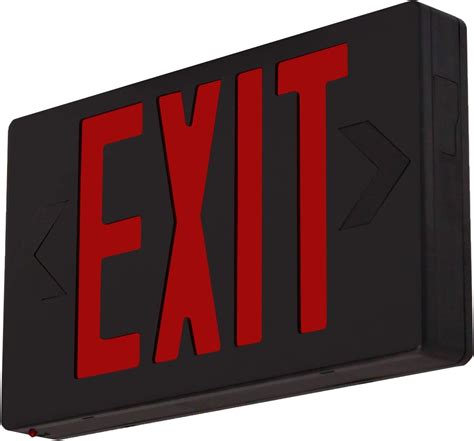 LFI Lights Red Exit Sign All LED Black Thermoplastic Housing