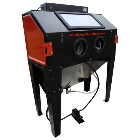Media blasting cabinets keep all of your blasting media contained in a sealed environment and which allows you to get the most use out of your media that sums it up for setting up your media blaster / sand blaster. Sand Blasting Cabinets | Industrial Sand Blasters | Red Line