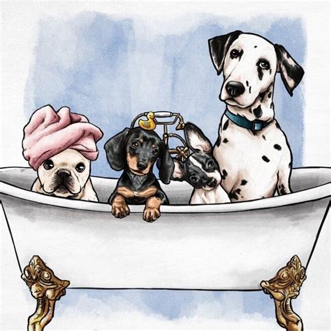 Dogs In The Tub Animals Paint By Numbers Numeral Paint