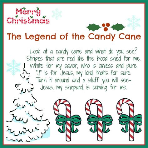 This poem has been sitting in one of my notebooks for quite some time without making much fuzz. The Legend of the Candy Cane: Free Printable and a Giveaway! - Daily Dish with Foodie Friends ...