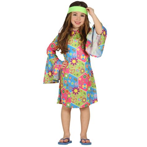 Disfraz De Chica Hippie Para Niña Vestido Hippie Infantil Bazar