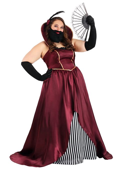 Womens Plus Size Bearded Lady Circus Costume