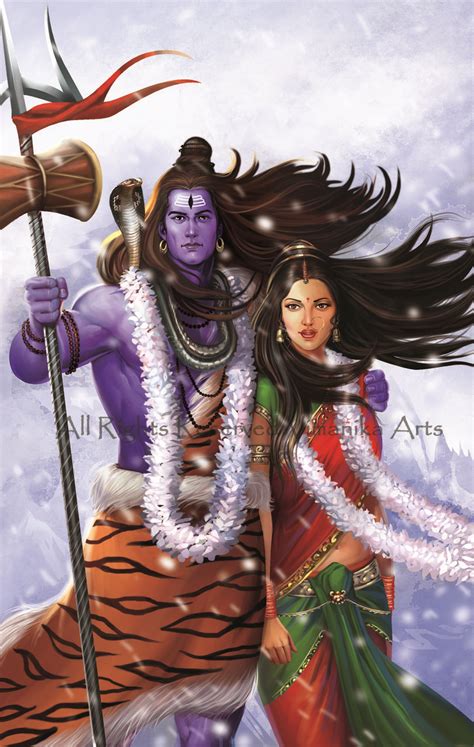 Shiva Parvati Prt Canvas Art Print In X In