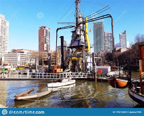 Naval Maritime Museum With Ships And Boats On Water In The River At The